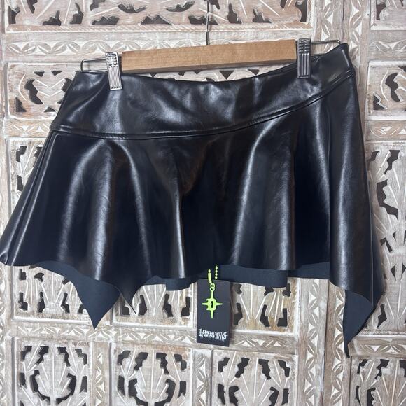 Dolls Kill Dresses & Skirts - Dolls Kill EGO Vegan Leather Handkerchief Skirt Black Sz M Gothic Grunge Emo